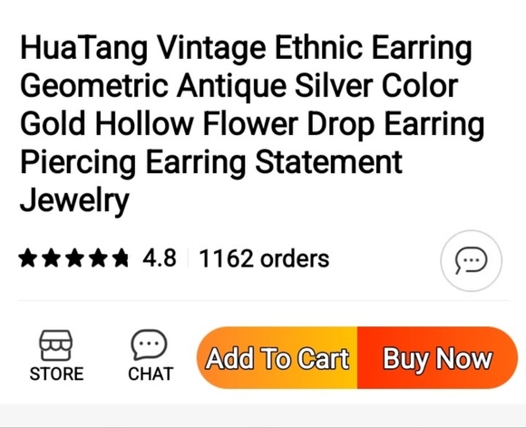 vintage antique geometric silver color earings - Picture 3 of 5